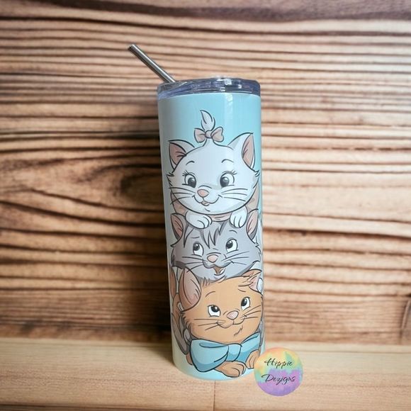 The Aristocats 20oz Steel Tumbler With Lid & Straw - Picture 1 of 14